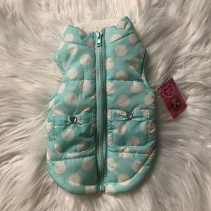 Light Blue Polka Dot Dog Jacket